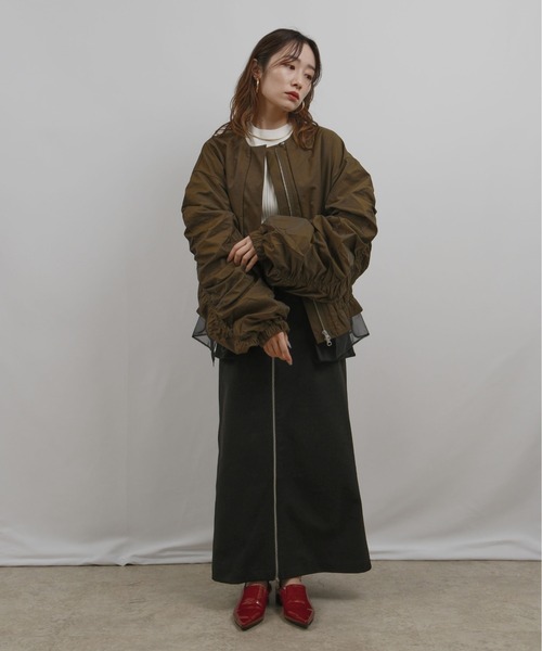 palm RICHE(ポームリシュ)の「シャーリングブルゾン(ブルゾン・レディース・ブラック/カーキ・M)」の18枚目の写真