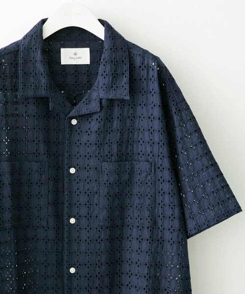 URBAN RESEARCH Sonny Label（アーバンリサーチサニーレーベル）の「レース刺繍ショートスリーブシャツ（シャツ/ブラウス・メンズ・オフホワイト/オレンジ/ネイビー・MEDIUM/LARGE）」の8枚目の写真