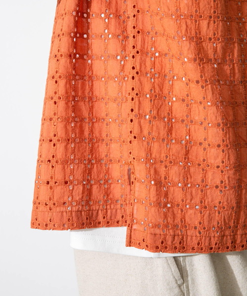 URBAN RESEARCH Sonny Label（アーバンリサーチサニーレーベル）の「レース刺繍ショートスリーブシャツ（シャツ/ブラウス・メンズ・オフホワイト/オレンジ/ネイビー・MEDIUM/LARGE）」の16枚目の写真