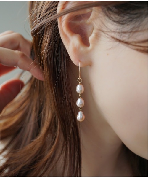 Meach.（ミーチ）の「【Meach.】14kgf淡水パールチャーム-2／ピアス