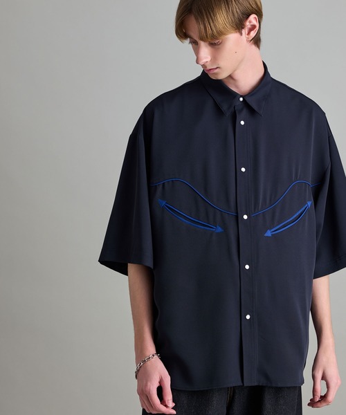 JUNRED(ジュンレッド)の「【 セットアップ対応 】ウエスタンパイピングシャツ(シャツ/ブラウス・メンズ・ホワイト/ネイビー/ブラック・L/M/S)」の3枚目の写真