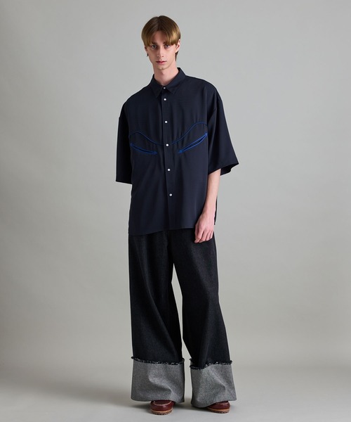JUNRED(ジュンレッド)の「【 セットアップ対応 】ウエスタンパイピングシャツ(シャツ/ブラウス・メンズ・ホワイト/ネイビー/ブラック・L/M/S)」の9枚目の写真