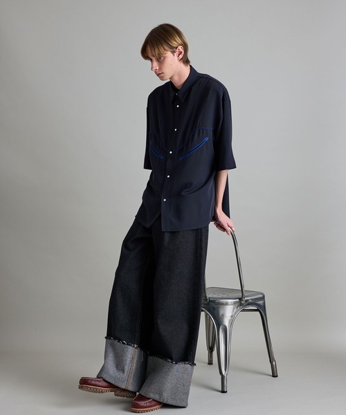 JUNRED(ジュンレッド)の「【 セットアップ対応 】ウエスタンパイピングシャツ(シャツ/ブラウス・メンズ・ホワイト/ネイビー/ブラック・L/M/S)」の10枚目の写真
