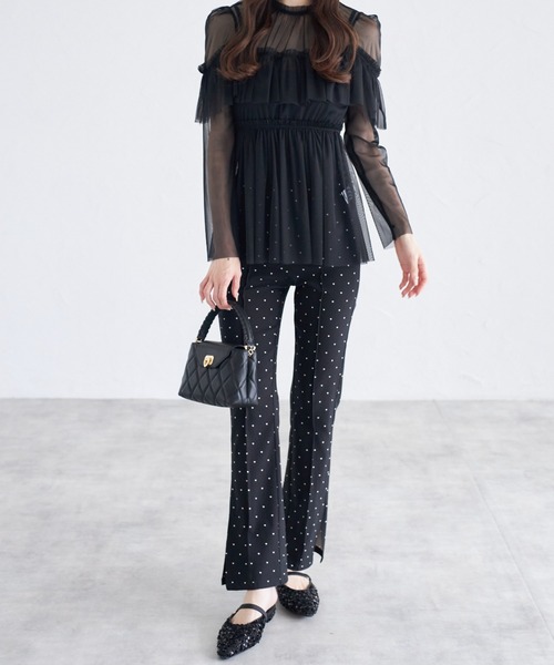 tocco closet(トッコ クローゼット)の「【ZOZO限定】サイドスリットスーパーストレッチパンツ(その他パンツ・レディース・ドット/ブラック・M)」の22枚目の写真