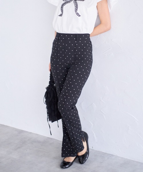 tocco closet(トッコ クローゼット)の「【ZOZO限定】サイドスリットスーパーストレッチパンツ(その他パンツ・レディース・ドット/ブラック・M)」の21枚目の写真