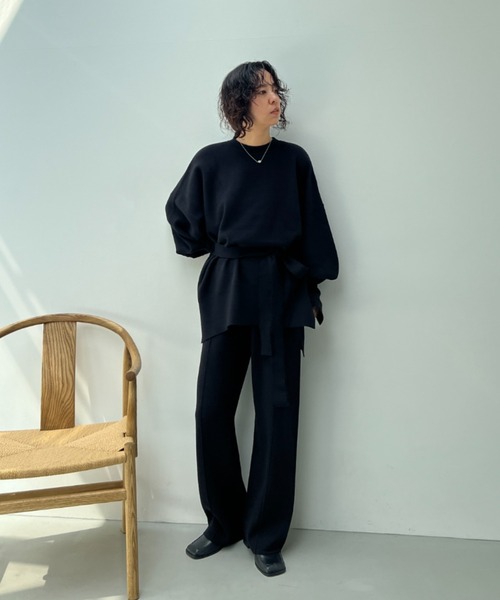 y/m（イム）の「これで完成ニットセットアップ（ワンピース・レディース・ブラック/ボルドー/ブラウン/ネイビー・FREE）」の6枚目の写真