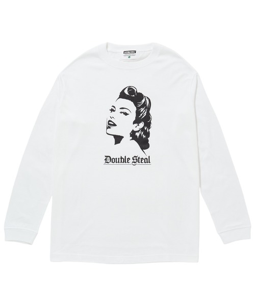 DOUBLE STEAL（ダブルスティール）の「レトロガール 長袖Tシャツ（Tシャツ/カットソー・メンズ・シルバーグレー/ホワイト/ブラック・MEDIUM/LARGE/X-LARGE）」の2枚目の写真