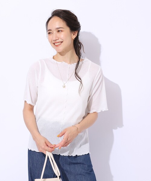 Cutie Blonde(キューティーブロンド)の「◆【レイヤードスタイルに】 シアー感を楽しむ スラブメロウトップス(Tシャツ/カットソー・レディース・ホワイト系/ブラック/ベビーピンク・02/03/04)」の21枚目の写真