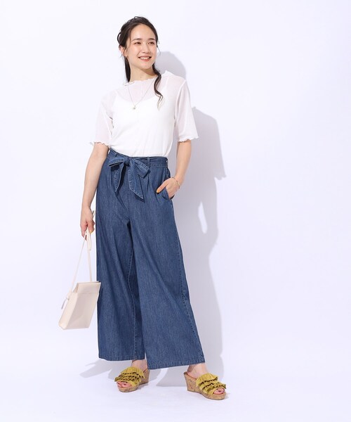 Cutie Blonde(キューティーブロンド)の「◆【レイヤードスタイルに】 シアー感を楽しむ スラブメロウトップス(Tシャツ/カットソー・レディース・ホワイト系/ブラック/ベビーピンク・02/03/04)」の5枚目の写真