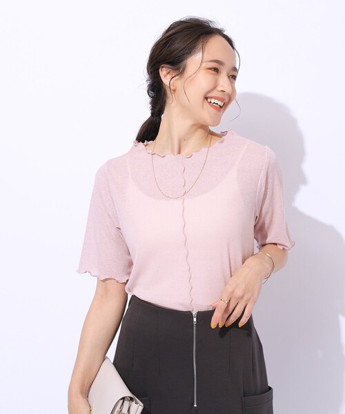 Cutie Blonde(キューティーブロンド)の「◆【レイヤードスタイルに】 シアー感を楽しむ スラブメロウトップス(Tシャツ/カットソー・レディース・ホワイト系/ブラック/ベビーピンク・02/03/04)」の11枚目の写真