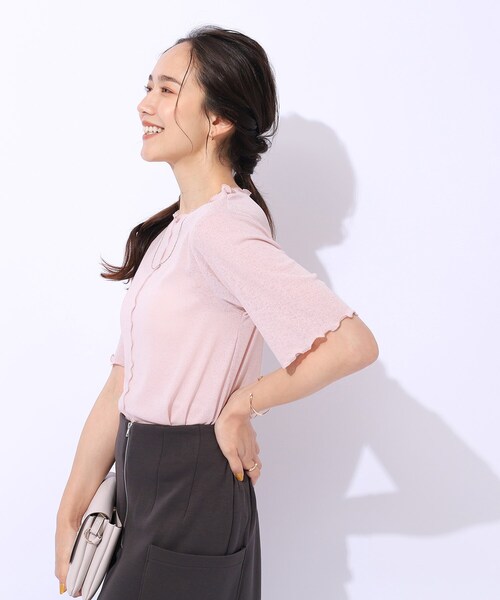 Cutie Blonde(キューティーブロンド)の「◆【レイヤードスタイルに】 シアー感を楽しむ スラブメロウトップス(Tシャツ/カットソー・レディース・ホワイト系/ブラック/ベビーピンク・02/03/04)」の12枚目の写真