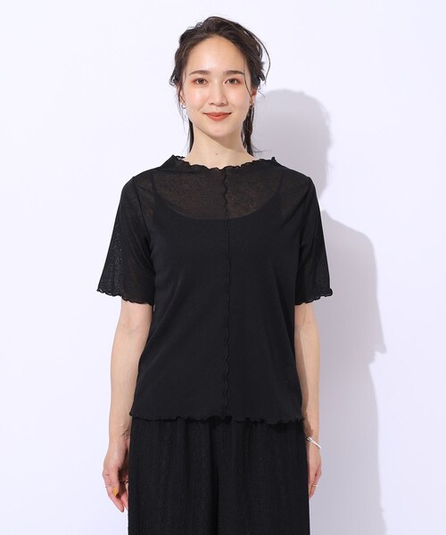 Cutie Blonde(キューティーブロンド)の「◆【レイヤードスタイルに】 シアー感を楽しむ スラブメロウトップス(Tシャツ/カットソー・レディース・ホワイト系/ブラック/ベビーピンク・02/03/04)」の15枚目の写真