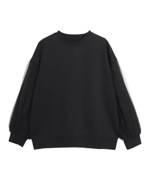 Pierrot(ピエロ)の「チュールスリーブスウェット(スウェット・レディース・ブラック系/ブラック×ブラック/グレー系/ホワイト系その他・L/M)」の12枚目の写真