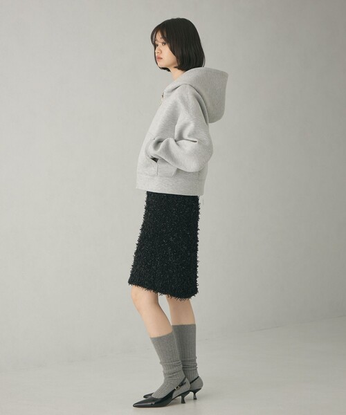 EMMEL REFINES（エメルリファインズ）の「＜EMMEL REFINES＞EM テープヤーン フェザーライク ミニスカート（スカート・レディース・ブラック/ベージュ・FREE）」の8枚目の写真