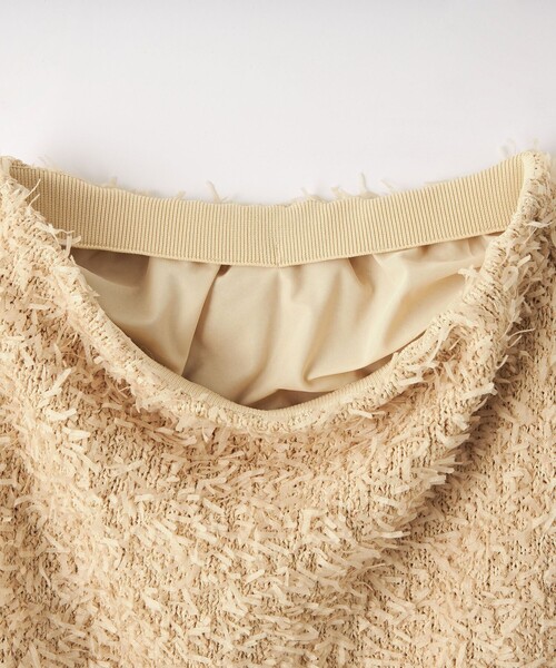 EMMEL REFINES（エメルリファインズ）の「＜EMMEL REFINES＞EM テープヤーン フェザーライク ミニスカート（スカート・レディース・ブラック/ベージュ・FREE）」の12枚目の写真