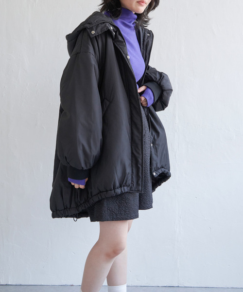 VENCEEXCHANGE（ヴァンスエクスチェンジ）の「ミドル丈中綿モンスターパーカー（ダウンジャケット/コート・レディース・ブラック/オリーブ/オフホワイト・FREE）」の6枚目の写真