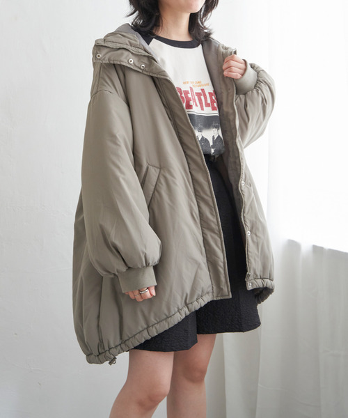VENCEEXCHANGE（ヴァンスエクスチェンジ）の「ミドル丈中綿モンスターパーカー（ダウンジャケット/コート・レディース・ブラック/オリーブ/オフホワイト・FREE）」の17枚目の写真