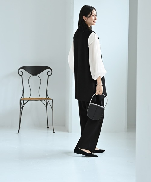 STYLE DELI（スタイルデリ）の「【BLK001】ドライタッチニットベストセットアップ（セットアップ・レディース・グレー/ブラック・FREE）」の7枚目の写真