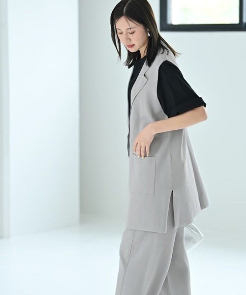 STYLE DELI（スタイルデリ）の「【BLK001】ドライタッチニットベストセットアップ（セットアップ・レディース・グレー/ブラック・FREE）」の12枚目の写真