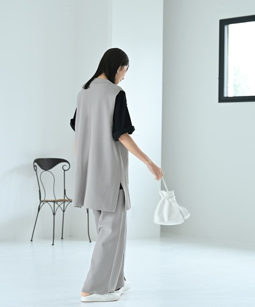 STYLE DELI（スタイルデリ）の「【BLK001】ドライタッチニットベストセットアップ（セットアップ・レディース・グレー/ブラック・FREE）」の13枚目の写真