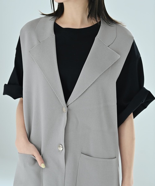 STYLE DELI（スタイルデリ）の「【BLK001】ドライタッチニットベストセットアップ（セットアップ・レディース・グレー/ブラック・FREE）」の14枚目の写真