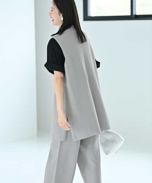 STYLE DELI（スタイルデリ）の「【BLK001】ドライタッチニットベストセットアップ（セットアップ・レディース・グレー/ブラック・FREE）」の16枚目の写真