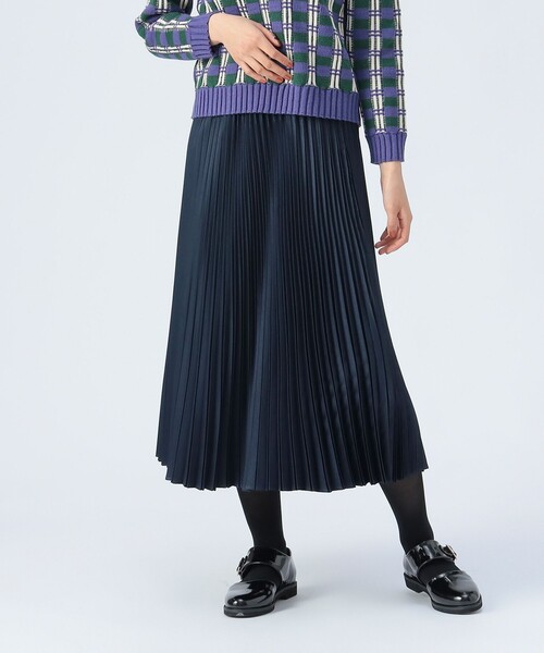 BEAMS HEART（ビームスハート）の「変形プリーツ ロングスカート（スカート・レディース・ネイビー/ケリーグリーン/ベージュ/クリーム/ブラウン・FREE）」の5枚目の写真