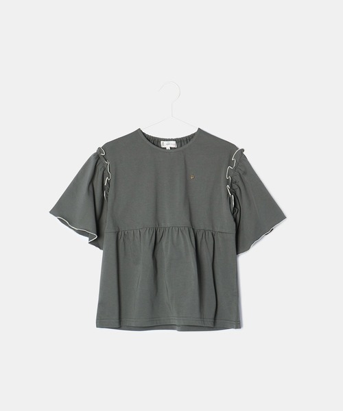 ROPE' PICNIC（ロペピクニック）の「【KIDS】オーバーサイズチュニックトップス（Tシャツ/カットソー・キッズ・チャコールグレー/カーキ・S/M/L）」の3枚目の写真