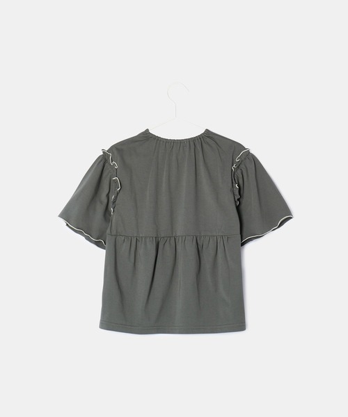 ROPE' PICNIC（ロペピクニック）の「【KIDS】オーバーサイズチュニックトップス（Tシャツ/カットソー・キッズ・チャコールグレー/カーキ・S/M/L）」の4枚目の写真