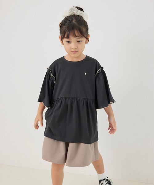 ROPE' PICNIC（ロペピクニック）の「【KIDS】オーバーサイズチュニックトップス（Tシャツ/カットソー・キッズ・チャコールグレー/カーキ・S/M/L）」の22枚目の写真