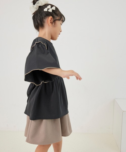 ROPE' PICNIC（ロペピクニック）の「【KIDS】オーバーサイズチュニックトップス（Tシャツ/カットソー・キッズ・チャコールグレー/カーキ・S/M/L）」の21枚目の写真