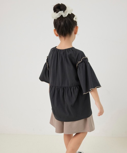 ROPE' PICNIC（ロペピクニック）の「【KIDS】オーバーサイズチュニックトップス（Tシャツ/カットソー・キッズ・チャコールグレー/カーキ・S/M/L）」の20枚目の写真