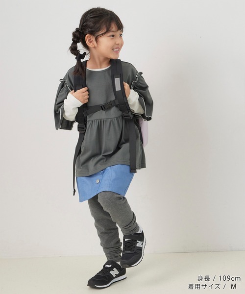 ROPE' PICNIC（ロペピクニック）の「【KIDS】オーバーサイズチュニックトップス（Tシャツ/カットソー・キッズ・チャコールグレー/カーキ・S/M/L）」の16枚目の写真