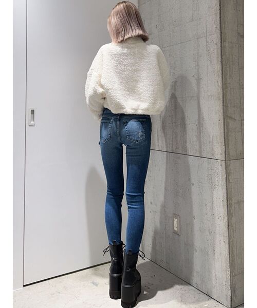 GYDA（ジェイダ）の「PAZハーフZIPボアショートトップス（パーカー・レディース・ピンク/ブラック/オフホワイト・FREE）」の10枚目の写真