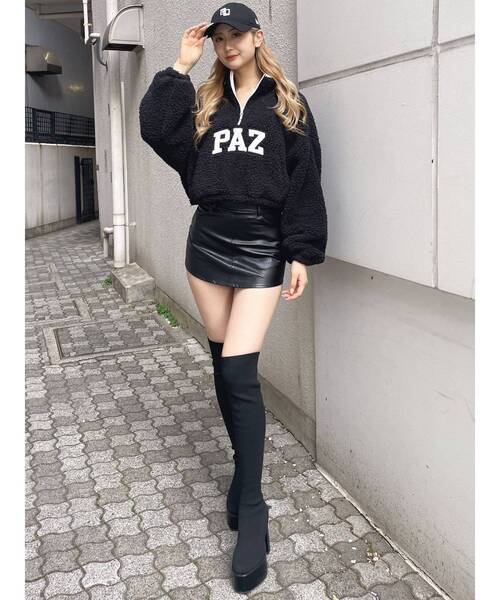 セール】PAZハーフZIPボアショートトップス（パーカー）｜GYDA