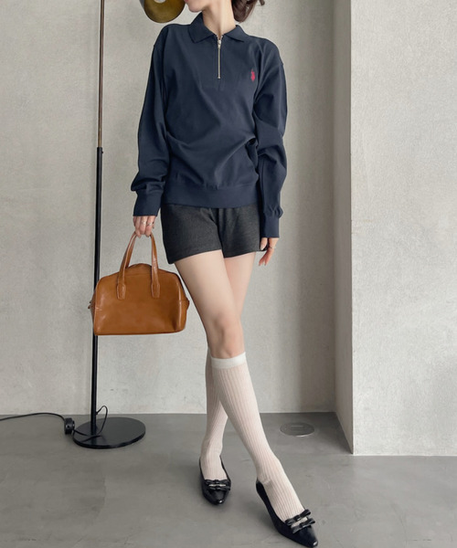 U.S. POLO ASSN. Ada.別注 長袖 ハーフジップ ヘビーウェイト
