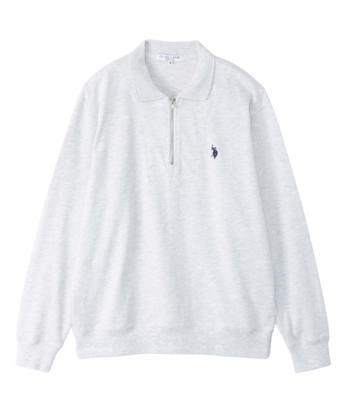 トレーナー スウェット U.S. POLO ASSN. Ada.別注 長袖 ハーフジップ ヘビーウェイト ポロシャツ　スウェット レディース U.S. POLO ASSN. トレーナー スウェット Ada.別注 長袖 ハーフ