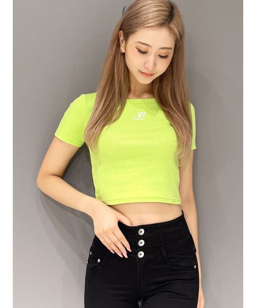 GYDA（ジェイダ）の「noobgydiesショートＴシャツ（Tシャツ/カットソー・レディース・ピンク/グリーン/ブラック/グレー/オフホワイト・FREE）」の14枚目の写真