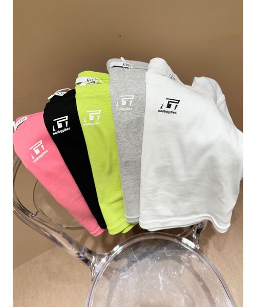 GYDA（ジェイダ）の「noobgydiesショートＴシャツ（Tシャツ/カットソー・レディース・ピンク/グリーン/ブラック/グレー/オフホワイト・FREE）」の5枚目の写真