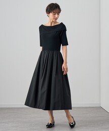 ANAYI ワンピース　黒 ANAYI ワンピース バレエシューズプリントフリル : ZOZOTOWN