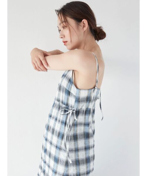 Ungrid（アングリッド）の「チェックキャミワンピース（ワンピース・レディース・ブルー/オレンジ・FREE）」の6枚目の写真