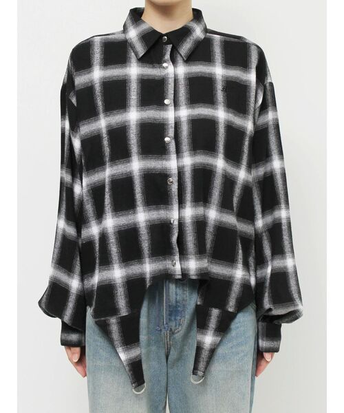 jouetie（ジュエティ）の「2WAYレングスガーターシャツ（シャツ/ブラウス・レディース・ブラック/オフホワイト・MEDIUM）」の15枚目の写真