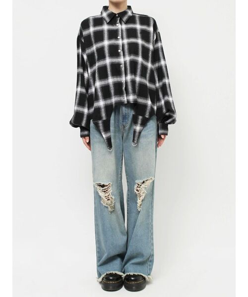 jouetie（ジュエティ）の「2WAYレングスガーターシャツ（シャツ/ブラウス・レディース・ブラック/オフホワイト・MEDIUM）」の11枚目の写真