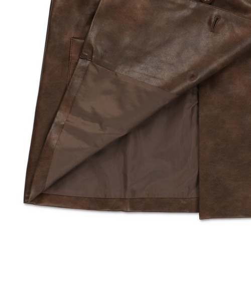 SPINNS（スピンズ）の「合成皮革ダブルテーラードジャケット（テーラードジャケット・レディース・ブラック/ブラウン・ONESIZE）」の14枚目の写真