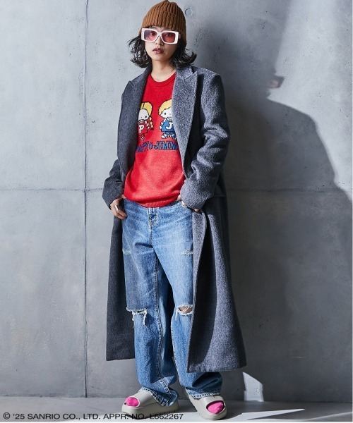 sanrio(サンリオ)の「パティ&ジミー/ジャガードニットプルオーバー <大きいサイズ有>GEVS.(ニット/セーター・レディース・レッド/アイボリー/グレー/ブラック・LL/3L/4L/5L/M/L)」の16枚目の写真