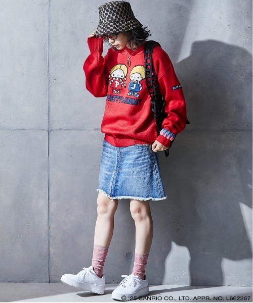 sanrio(サンリオ)の「パティ&ジミー/ジャガードニットプルオーバー <大きいサイズ有>GEVS.(ニット/セーター・レディース・レッド/アイボリー/グレー/ブラック・LL/3L/4L/5L/M/L)」の22枚目の写真