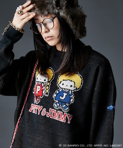 sanrio(サンリオ)の「パティ&ジミー/ジャガードニットプルオーバー <大きいサイズ有>GEVS.(ニット/セーター・レディース・レッド/アイボリー/グレー/ブラック・LL/3L/4L/5L/M/L)」の7枚目の写真