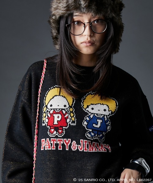 sanrio(サンリオ)の「パティ&ジミー/ジャガードニットプルオーバー <大きいサイズ有>GEVS.(ニット/セーター・レディース・レッド/アイボリー/グレー/ブラック・LL/3L/4L/5L/M/L)」の8枚目の写真