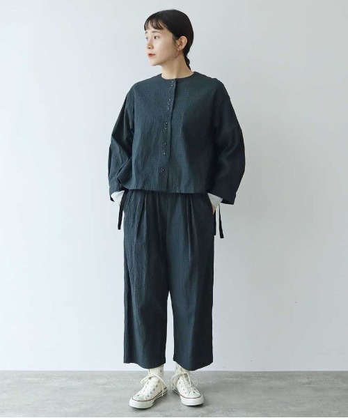yuni（ユニ ）の「○サッカーギンガムチェック ゴムタックパンツ 