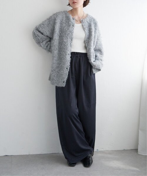 notch.（ノッチ）の「起毛クルーネックニットカーデ（カーディガン/ボレロ・レディース・グレー/チャコール・M）」の21枚目の写真